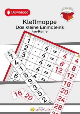 TEACCH, Multiplikation, ZR 100, Zahlenraum 100, Einmaleins, Kleines Einmaleins, 4er Reihe