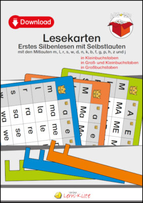 Lesekarten (DIN A4): Erstes Silbenlesen mit Selbstlauten [Digital]